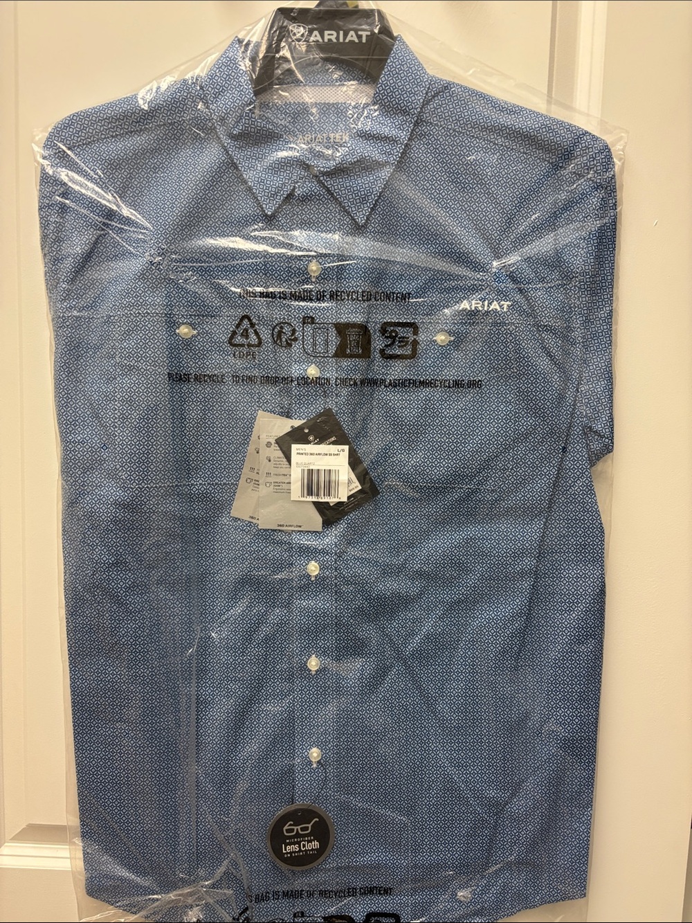 Ariat Men's Blue Micro-Dot Long Sleeve Button-Down Shirt